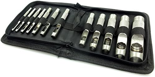 Best tools 12pc Hollow Hole Metal Leather Punch Set 1/8"-3/4" Inch Vinyl Gasket with Case