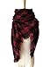MOLERANI Women's Tassels Soft Plaid Tartan Scarf Winter Large Blanket Wrap Shawl (One Size, 11-Black Red)