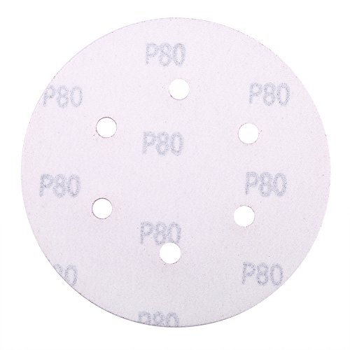 Sanding Disc 80 Grit Sandpaper - LotFancy Hook and Loop 6in 6 Holes Random Orbit Sander Paper, Pack of 90
