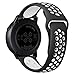 Galaxy Watch Active 40mm / Active 2 40mm & 44mm Bands, Galaxy Watch 42mm Bands, Gear Sport Bands, Auswaur 20mm Soft Silicone Sport Watch Replacement Strap Wristband for Women Men - Black/White