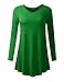 ALL FOR YOU Women's Long Sleeve V-Neck Tunic Kelly Green X-Large