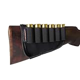 Tourbon Black Neoprene 12 Gauge Cartridge Silde Shotgun Buttstock Shell Holder