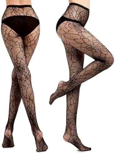Medias De Red Con Calaveras Para Halloween Y Carnaval – 1 Par Talla única Para Mujer Y Niña, Accesorio De Disfraz De Araña