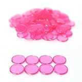 Plastic Magnetic Bingo Chips - Pink Markers - 3/4 inch size - 100 chips