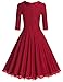 MUXXN Women's 1950s Vintage 3/4 Sleeve Fit and Flare Cocktail Formal Rockabilly Swing Dress