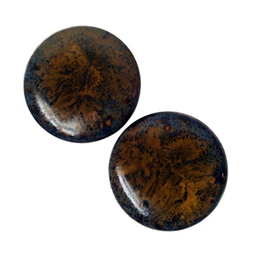 Pair - Eternal Galaxy Glass Essential Oil Ear Plugs Organic Handmade Ceramic double-flared body jewelry (10mm l 00g)