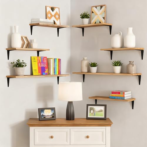 Konicoo 6 PCS Estante Flotante, Repisas Flotantes De Pared 40 * 15cm, Repisas Flotantes Soporta hasta 10 Kg,Repisa Flotantes Montadas,Faciles De Instalar,para Almacenar Articulos y Decorar
