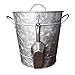 Galvanized Metal Ice Bucket and Scoop Steel Construction Plastic Insert Lid Included