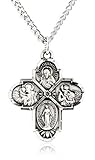 Heartland Men's Sterling Silver 4 Way Cross Pendant