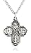 Heartland Men's Sterling Silver 4 Way Cross Pendant