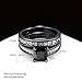 Herinos Black Square Cubic Zirconia Black Gold Copper Promise Engagement Stackable Rings Set for Women Size 5-9