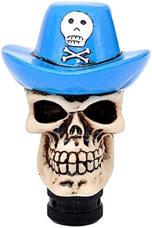 Bestown Blue Pirate Hat Bone Beige Face Skull Style MT Gear Shift Knob Bone Style Shiter Lever Knob Handle