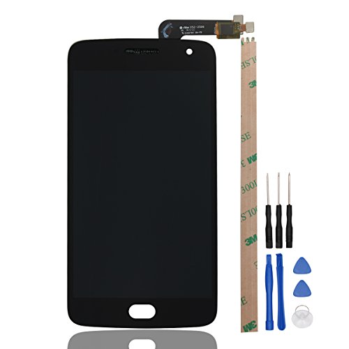 HYYT Motorola Moto G5 Plus XT1681 XT1682 XT1683 LCD Screen Replacement LCD Display Touch Screen Digitizer Glass Replacement Full Assembly Motorola Moto G5 Plus (Black)