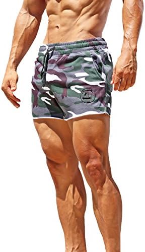 TRAIN4FIT Mens Bodybuilding Shorts, Old School Bodybuilding Shorts, Gym Shorts