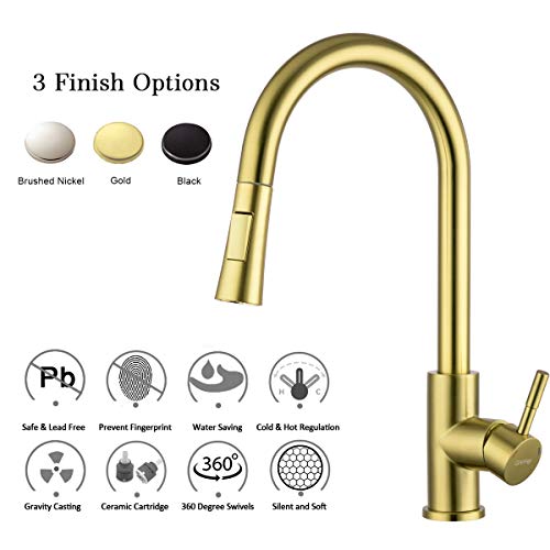 GAPPO Touch Kitchen Faucet with Pull Down Sprayer, Single Handle Smart Kitchen Sink Faucets with