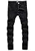 ZLZ Slim Fit Biker Jeans, Men's Super Comfy Stretch Skinny Biker Denim Jeans Pants (30, Black01)