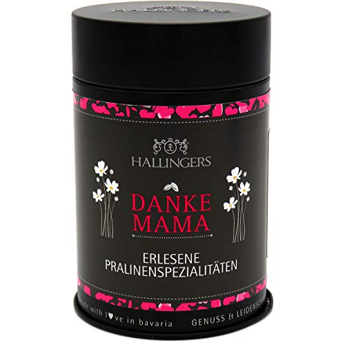Hallingers Danke Mama - Muttertagsgeschenk Pralinen Geschenk handmade ohne Alkohol aus Edelkakao zum Muttertag für Mama (Dose) - Valentinstag als Geschenk für ihn & Geschenk für sie | Danke Jahrestag – Bild 4