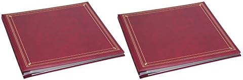 Pioneer 300 Pocket Post Bound Black Leatherette Cover Photo Album for 4"x6" Prints (2, Burgandy)