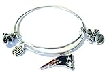 NEW ENGLAND PATRIOTS 4-Charm Adjustable Bangle Bracelet