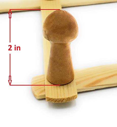 JVLM HOME Expandable Wooden Hanger Accordion Style Wood Wall 2" Pegs Coat Hat Mug Rack (1 Rack)