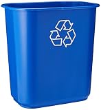 United Solutions EcoSense WB0070 Blue Thirteen Quart Recycling Indoor Wastebasket - 13QT Recycling Trash Can/Bin in Blue