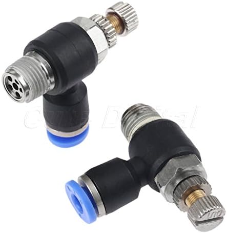 Threaded 1/8m 4mm 90°Speed Flow Controller Push in Fitting Pneumatic