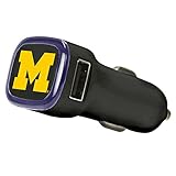 NCAA Michigan Wolverines USB Car Charger, Black, 3.1 mAh