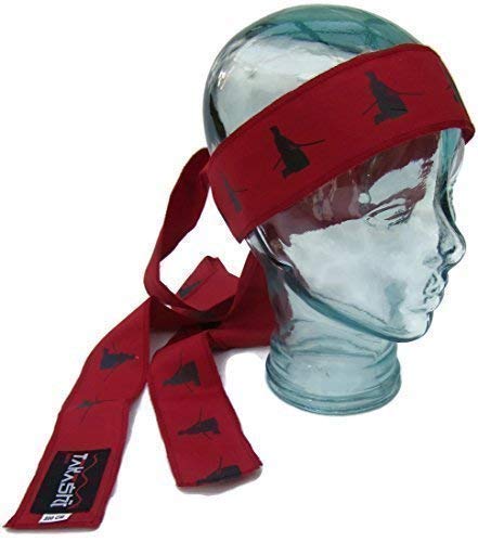 KENDO Tenugui V-2-SWORD (-SAMURAI SWORD WARRIOR) Kendo Headband (RED) with Samurai Sword Warrior 200cm 100% Cotton Ninja by Takashi