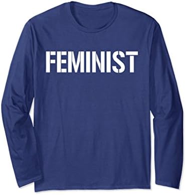 Unisex Feminist Shirt Long Sleeve Medium Navy