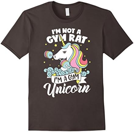 Mens Unicorn Tee Shirt - I'm Not a Gym Rat, I'm a Gym Unicorn 2XL Asphalt