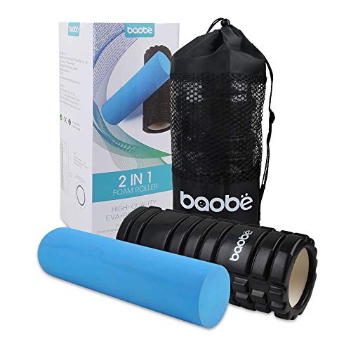 Baobë Foam Rollers 13" x 5.5" 2-in-1 Medium Density Deep Tissue Massager for Physical Therapy Myofascial Release & Exercise for Muscles with Carry Case & Packing Bag - Thumbnail 7