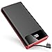 Portable Charger Power Bank 25000mAh - High Capacity with Built-in Cable External Battery Pack with LCD Digital Display/LED Lights,3 USB Output & Dual Adapter Compatible Android Phone,Tablet and More