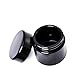 ultravioLeaf 100 ml (3.4 fl oz) Medium Capacity Travel Size Black Ultraviolet Glass Screw Top Jar | Airtight Smell Proof Stash Container