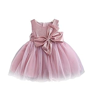 puseky Bloemenmeisje Jurk Mouwloos Strik Kinderen Tule Tutu Baljurk Casual Feestjurk