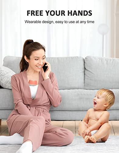 Wearable Breast Pump, [Painless Massage & Strong Pumping] Portable Hands Free Milk Extractor [3 Modes & 9 Levels] Low Noise USB-C Rechargeable Electric Breast Pump (2PCS)