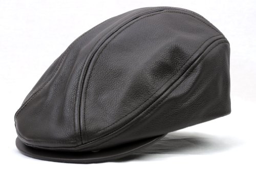 Men's Genuine Leather Ivy Cap Made in USA-Brown-S/M