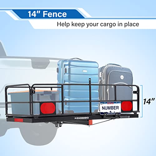 KING BIRD Folding 60" x 24" x 14" Hitch Mount Cargo Carrier Fits 2