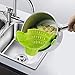 Clip On Strainer Silicone Pots and Pans, AUOON Pasta Strainer Clip on Food Strainer for Meat Vegetables Fruit Silicone Kitchen Colander, Green