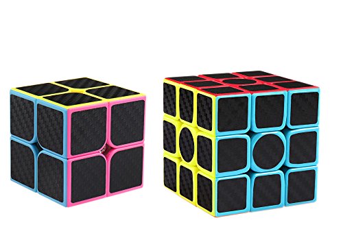 Coogam Zcube Carbon Fiber Cube Bundle 2x2 3x3 Speed Cube Set Puzzle Toy