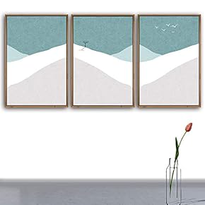 3 Piece Framed Canvas Wall Art for Living Room, Bedroom Nordic Simple Style Canvas Prints for Modern Home Decoration Ready to Hang - 16"x24"x3 Panels