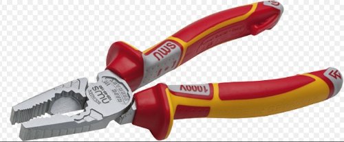 NWS 1093-49-VDE-180-SB Number 1093-49"CombiBolt" Combination Pliers, Silver/Red, 180 mm
