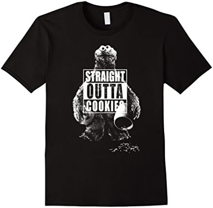 Men's STRAIGHT OUTTA COOKIES Shirt - Funny Cookies T-Shirt Medium Black