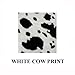 White CowAnimal Print Safari Wild Series Car Truck SUV Elastic Scrunchie Steering Wheel Cover