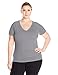 Fit for Me by Fruit of the Loom Women's Plus Size Breathable Shirred T-Shirt, Medium Grey Heather, 2X