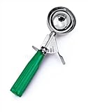 New Star NSF Approved Stainless Steel Squeeze Ice Cream Disher, 3.25-Ounce, Size 12, Green