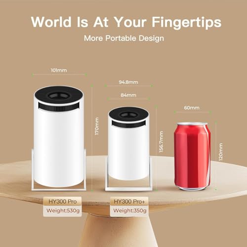 [Built-in Apps & 2026 Upgraded] WEMI Mini Portable Projector Mini Projecteur Portatif with WiFi 6 and Bluetooth 5.4 for Bedroom Smart Movie for iPhone Cell Phone Android OptiBarrel 500