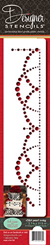 Designer Stencils C564 Pearl Swag Cake Stencil, Beige/Semi-Transparent