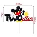 MALLMALL6 Mouse Inspired Birthday Cake Topper Twodles Mouse Birthday Party Supplies Cute Cake Decorations Two Years Old Mouse Themed Birthday Party Favors for Toddlers Boys Girls