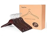 Topline Classic Wood Shirt Hangers - Cherry Finish (20-Pack)