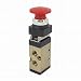 Ucland MSV-86522PB 1/4" PT 2/5 Way Momentary Red Mushroom Button Air Mechanical Valve